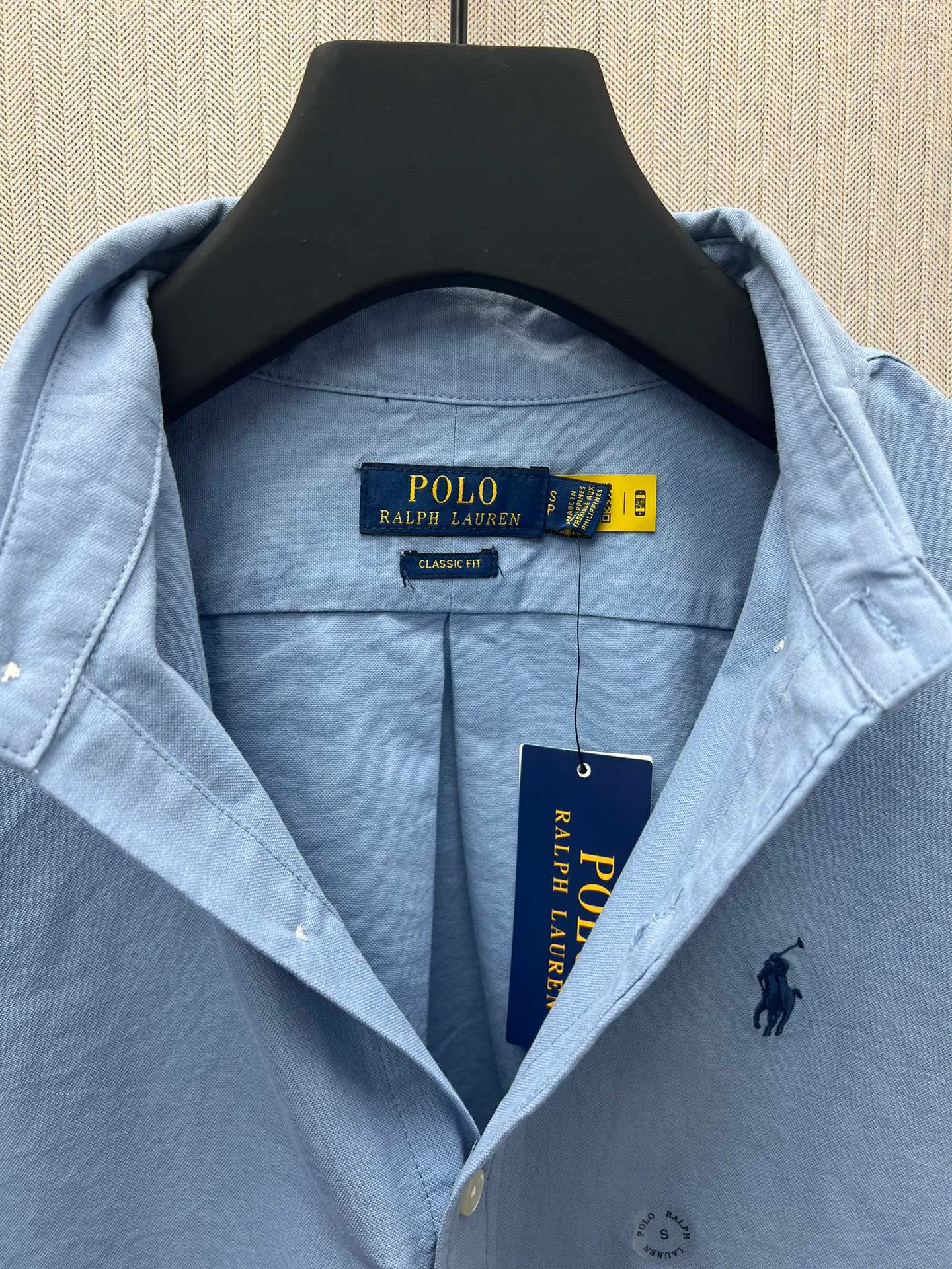 🅿️460 Polo 25ss new solid color logo embroidered buttoned long-sleeved shirt men's high version code number: XS.S.M.L.XL.
